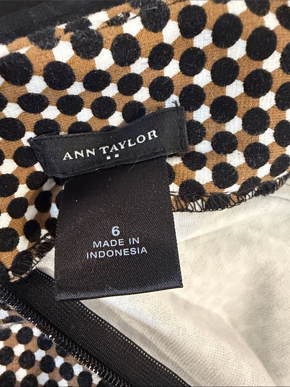 Ann Taylor Black, brown  and White Geometric Pencil Skirt